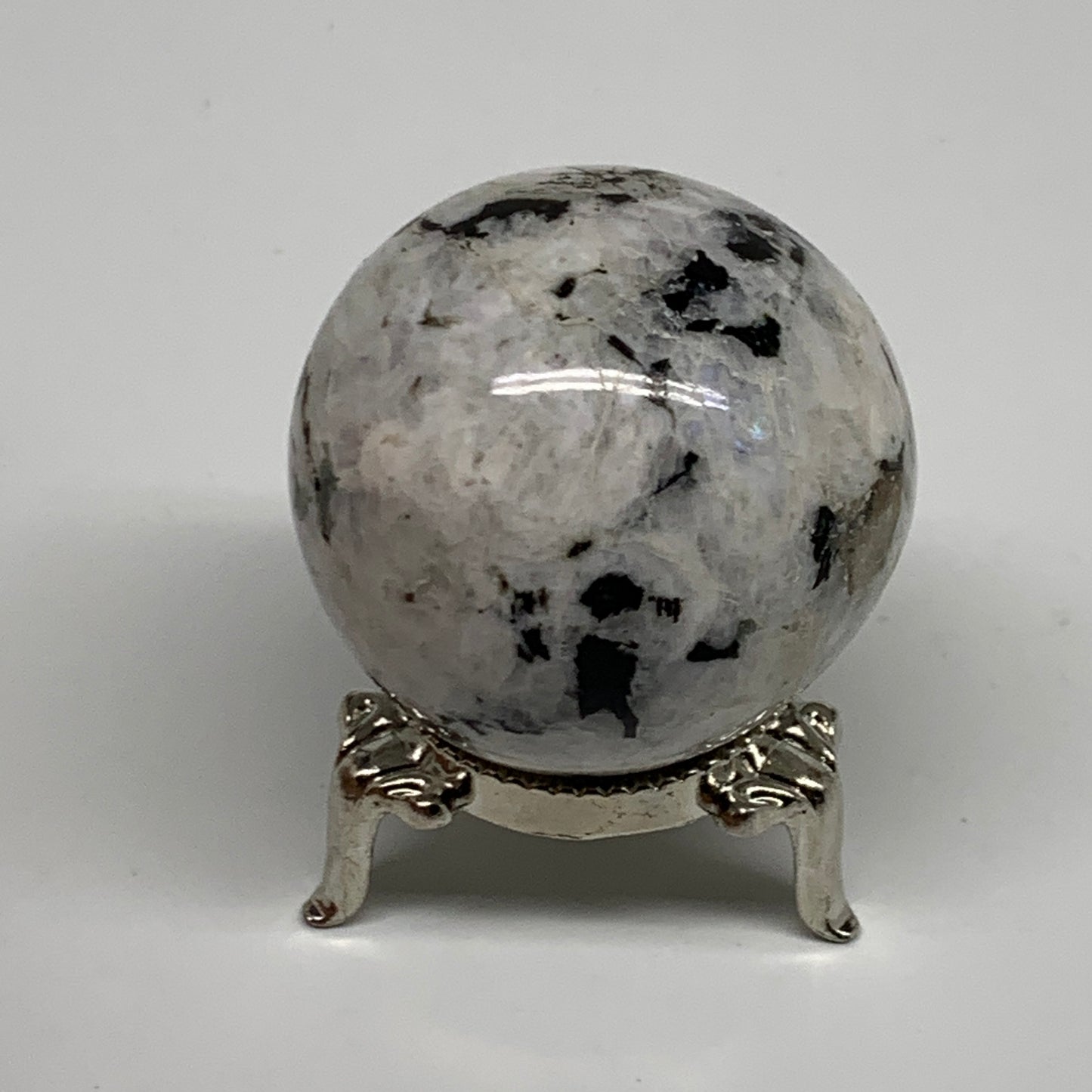 119.9g, 1.7"(43mm), Natural Rainbow Moonstone Sphere Ball Gemstone, B35151