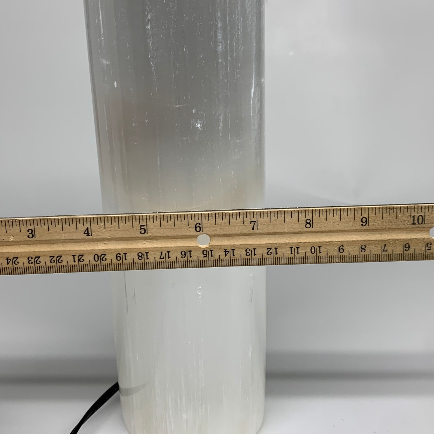 7.5 lbs, 11.6"x3.4" Cylinder Selenite (Satin Spar) Lamp Tower W/Chord, B35817