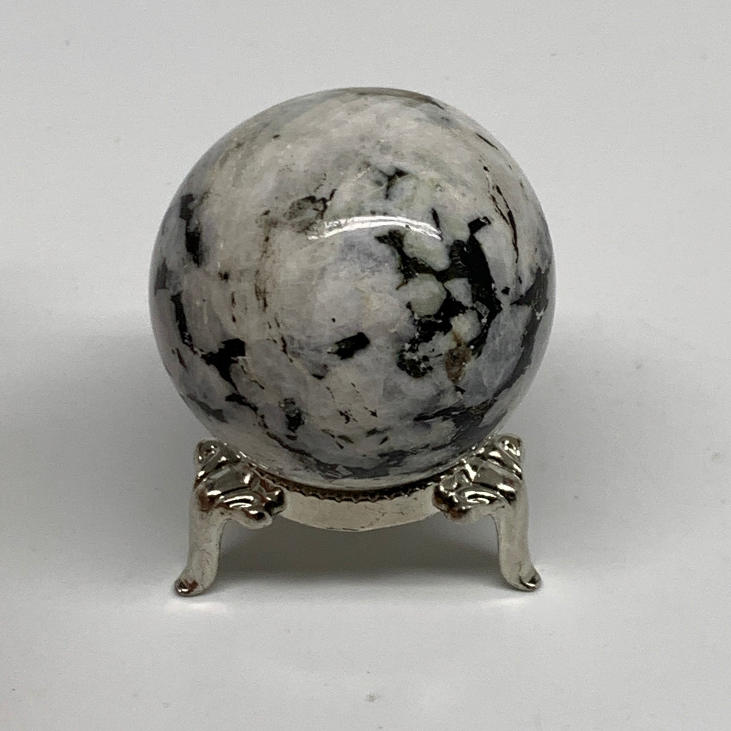 119.9g, 1.7"(43mm), Natural Rainbow Moonstone Sphere Ball Gemstone, B35151