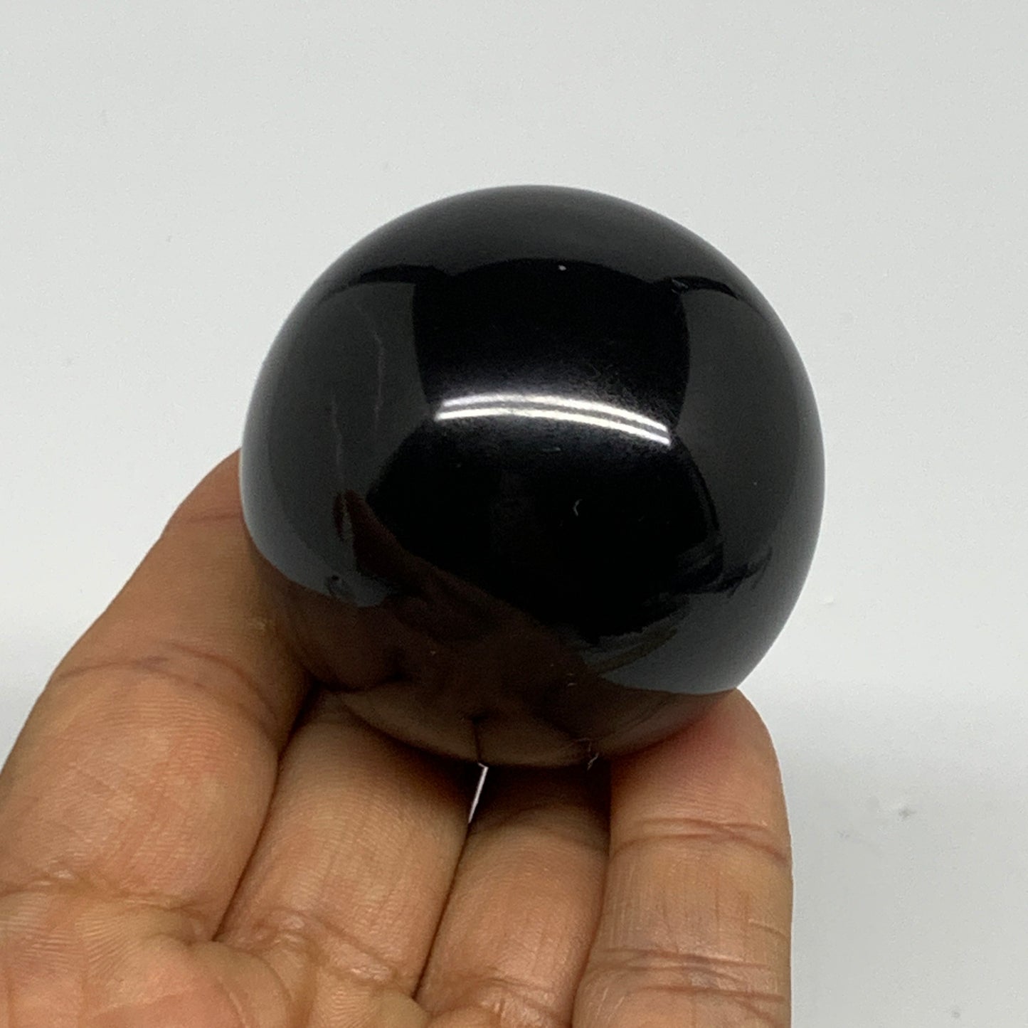 162.2g, 1.8"(47mm), Natural Black Jasper Sphere Ball Gemstone @India, B27915