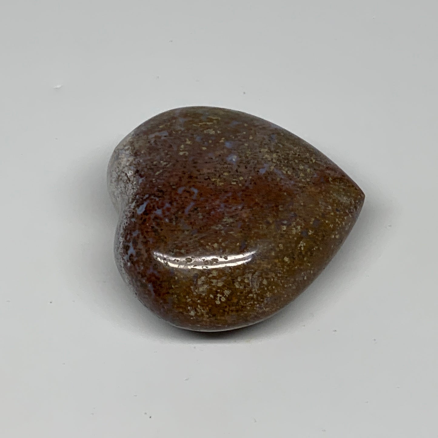 0.48 lbs, 2.7"x2.9"x1.3" Ocean Jasper Heart Polished Healing Crystal, B30900