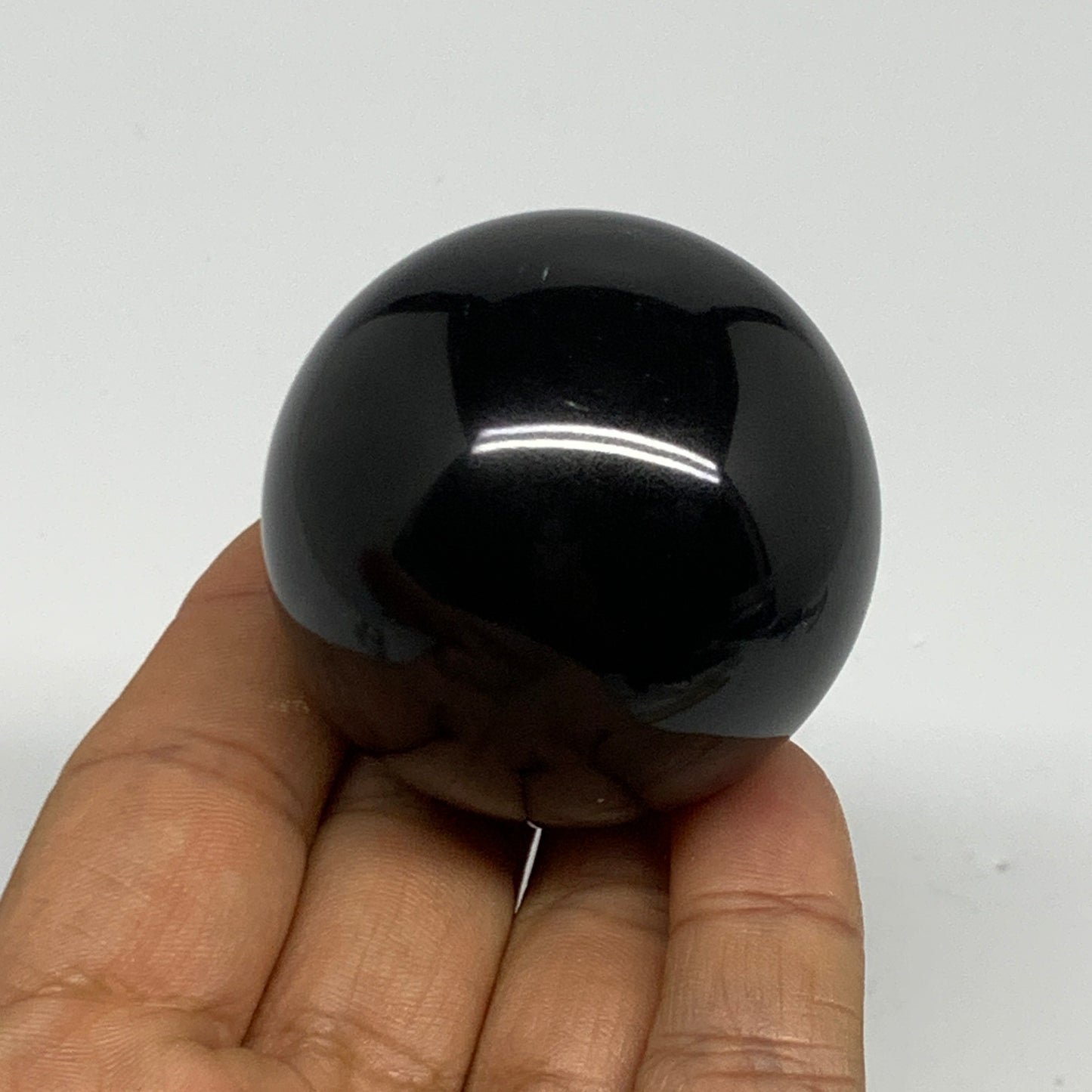 162.2g, 1.8"(47mm), Natural Black Jasper Sphere Ball Gemstone @India, B27915