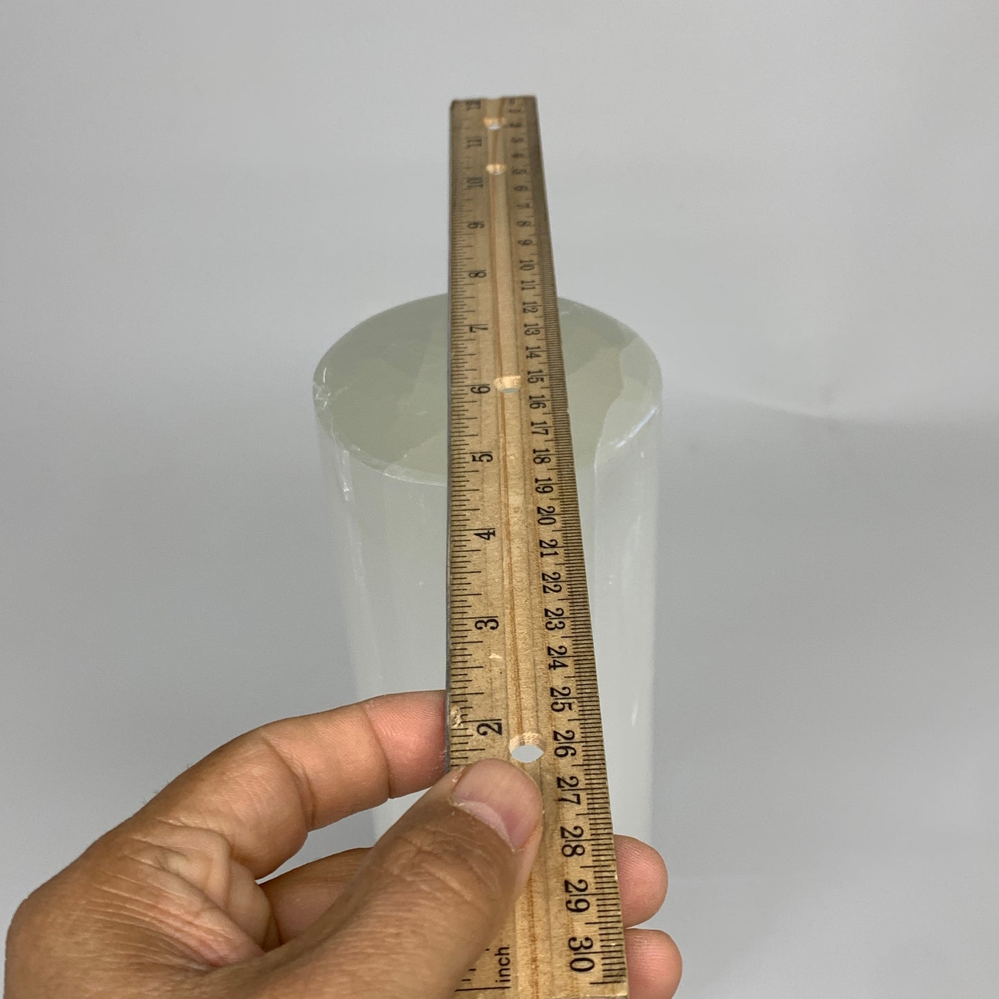 7.5 lbs, 11.6"x3.4" Cylinder Selenite (Satin Spar) Lamp Tower W/Chord, B35817