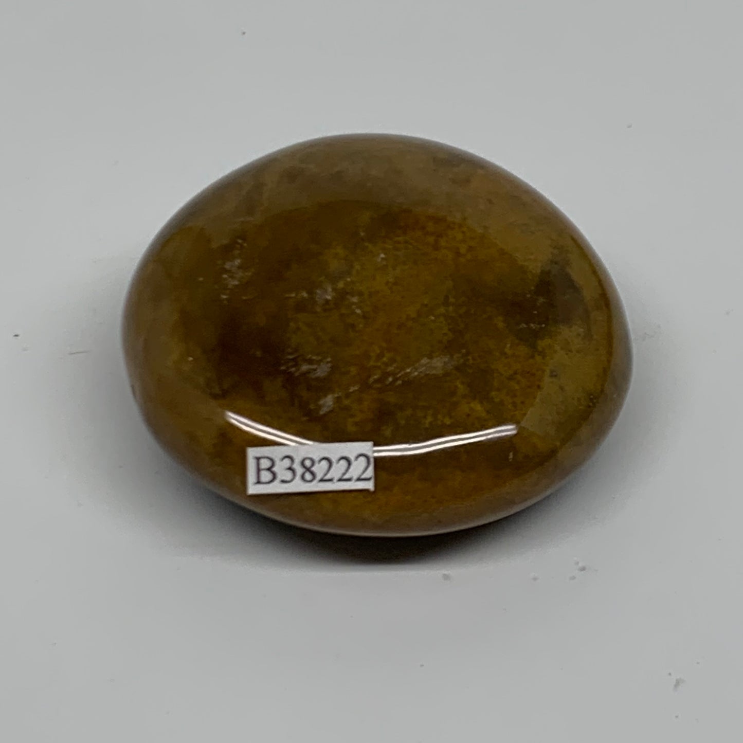 111.3g, 2.3"x2.2"x1" Natural Ocean Jasper Palm-Stone Orbicular Jasper, B38222