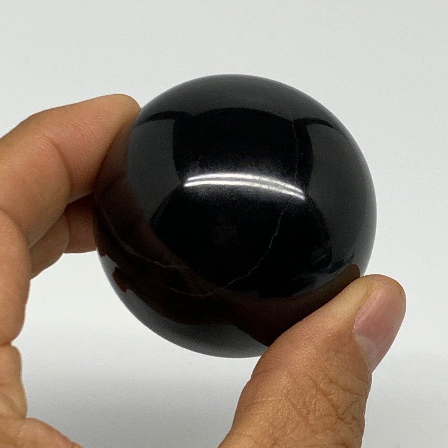 162.2g, 1.8"(47mm), Natural Black Jasper Sphere Ball Gemstone @India, B27915