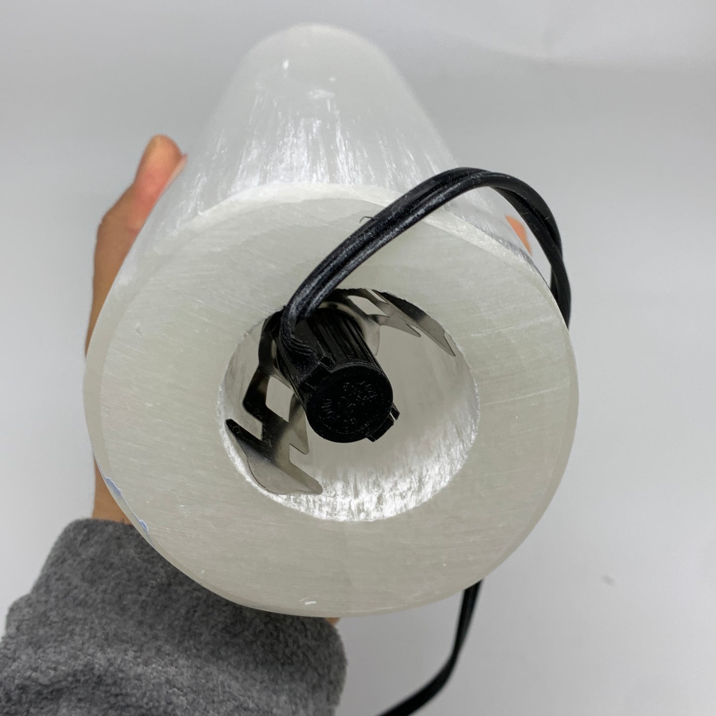 7.5 lbs, 11.6"x3.4" Cylinder Selenite (Satin Spar) Lamp Tower W/Chord, B35817