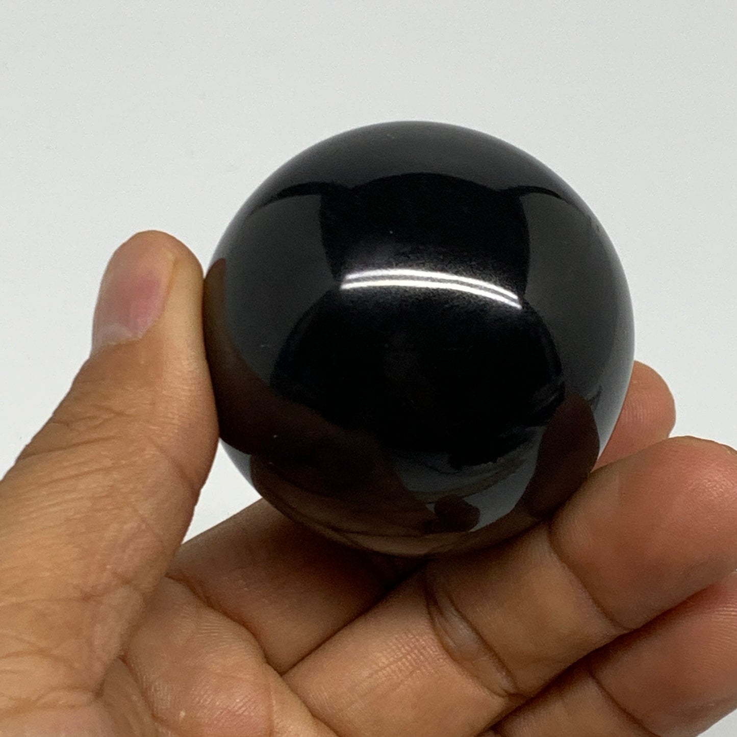 162.2g, 1.8"(47mm), Natural Black Jasper Sphere Ball Gemstone @India, B27915