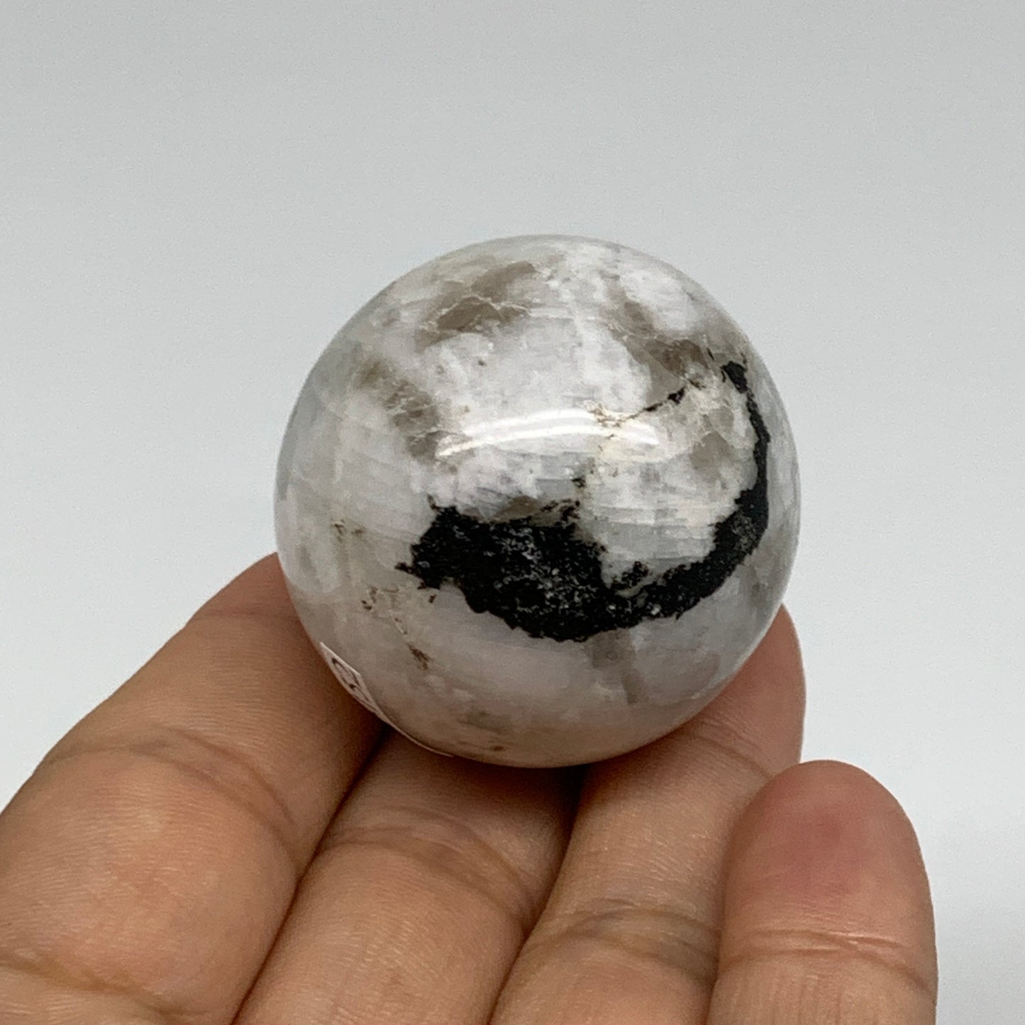 76.6g, 1.5"(39mm), Natural Rainbow Moonstone Sphere Ball Gemstone, B35152