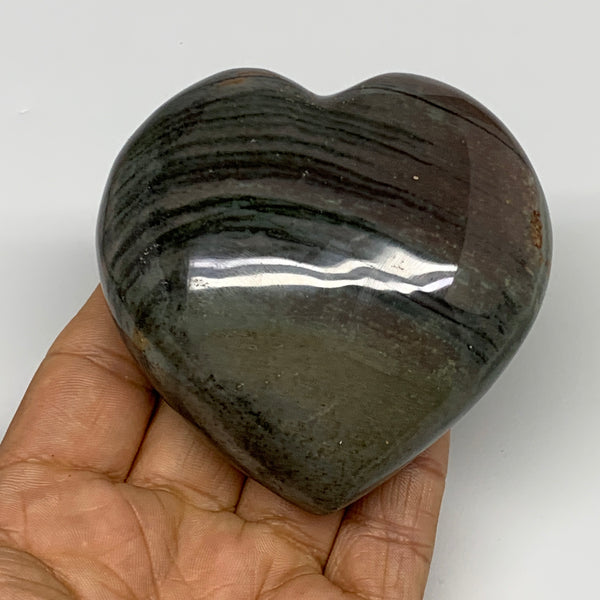 0.51 lbs, 2.9"x3"x1.2" Ocean Jasper Heart Polished Healing Crystal, B30899