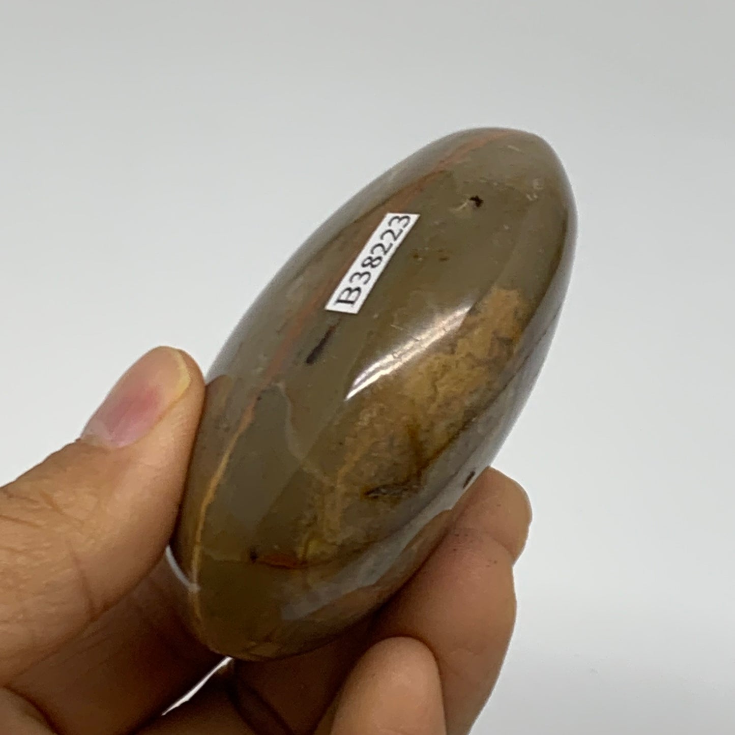 157.3g, 2.7"x2.1"x1.3" Natural Ocean Jasper Palm-Stone Orbicular Jasper, B38223