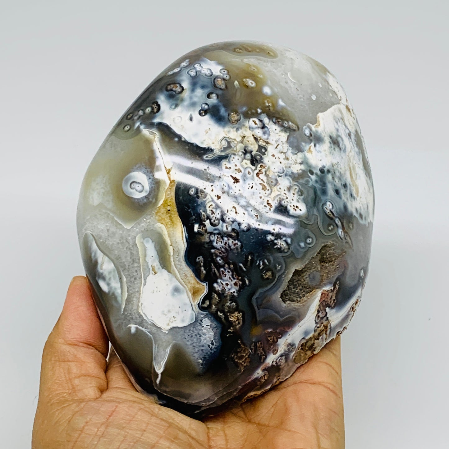 2.68 lbs, 5.6"x4"x2.9" Orca Agate Freeform Reiki Energy Crystal Reiki, B37373