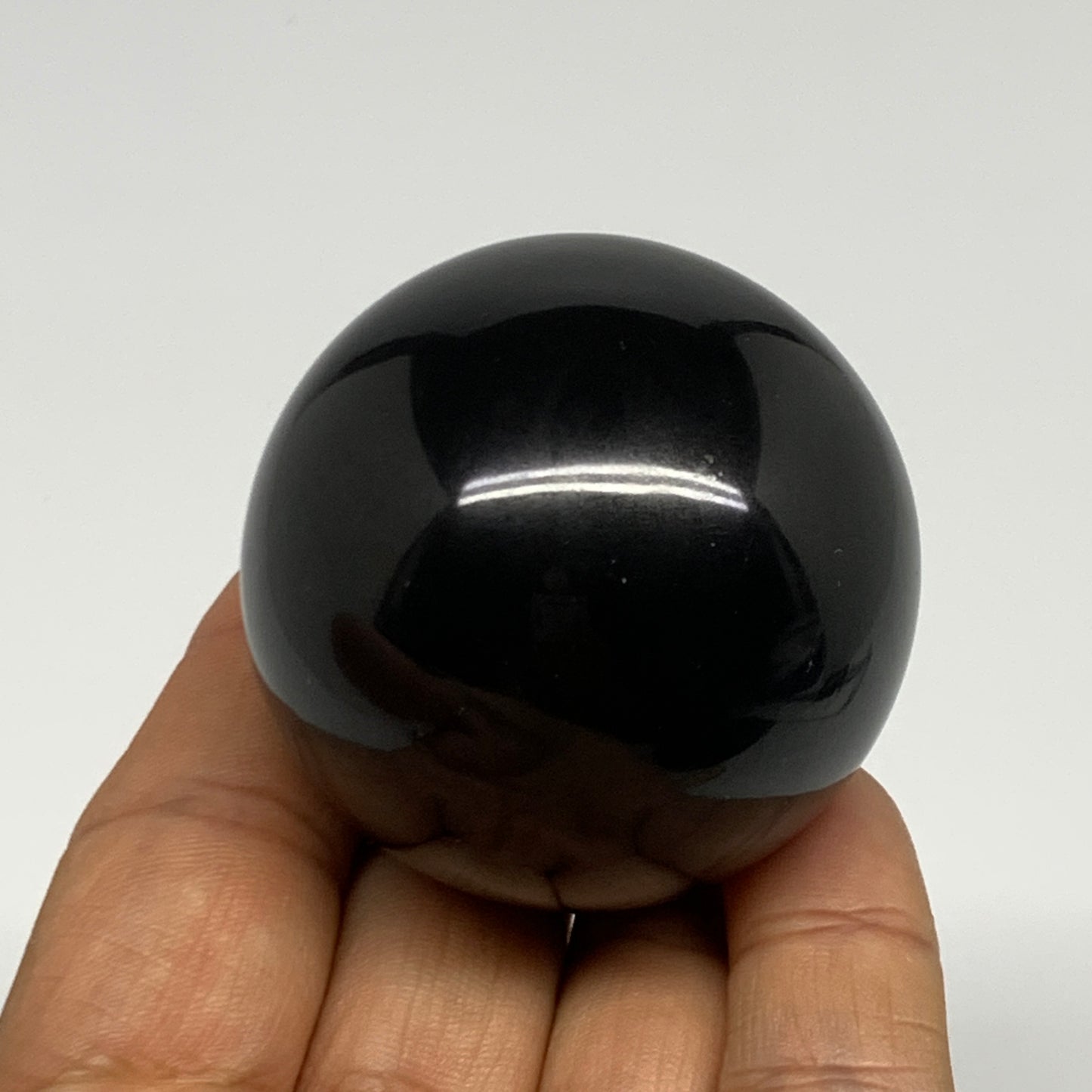 162.8g, 1.9"(47mm), Natural Black Jasper Sphere Ball Gemstone @India, B27916