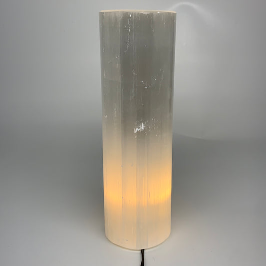 9.5 lbs, 11.6"x3.6" Cylinder Selenite (Satin Spar) Lamp Tower W/Chord, B35818
