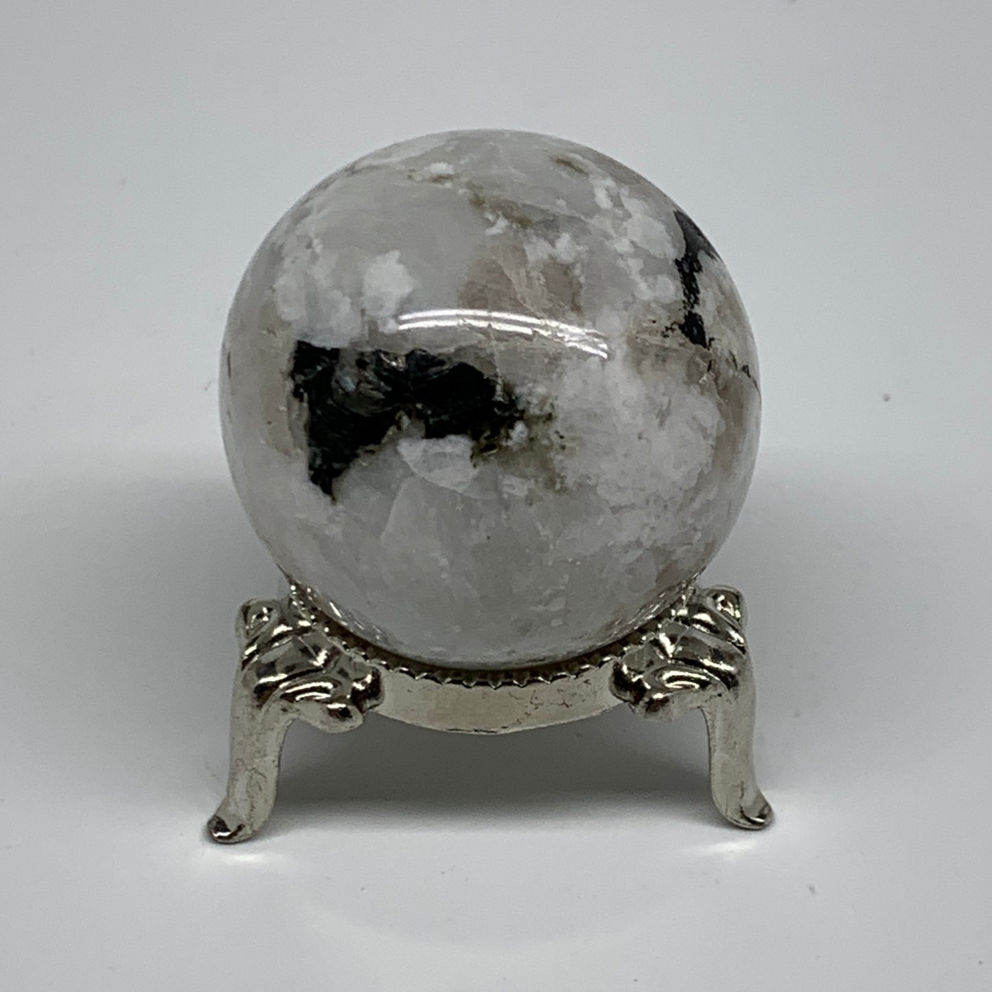 76.6g, 1.5"(39mm), Natural Rainbow Moonstone Sphere Ball Gemstone, B35152