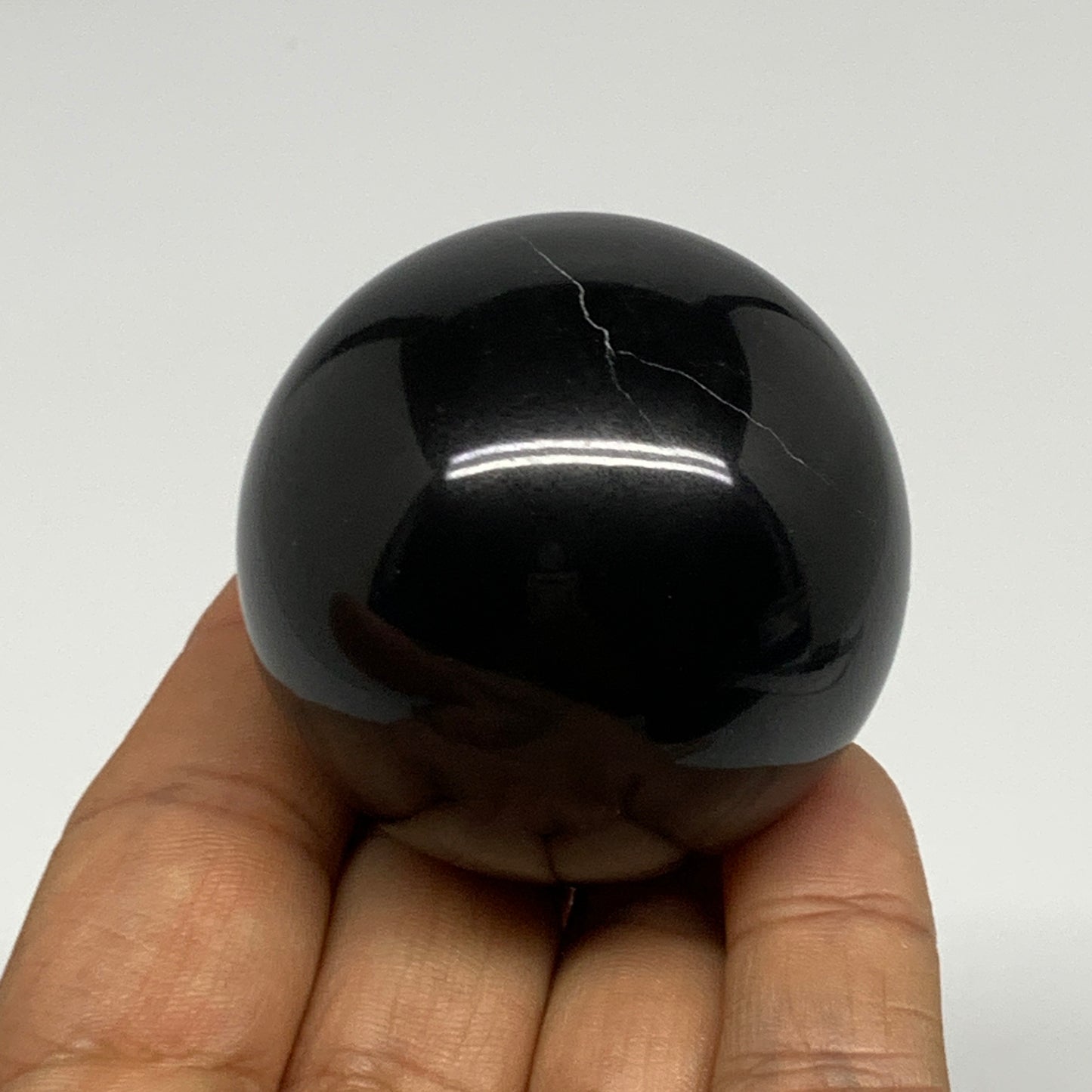 162.8g, 1.9"(47mm), Natural Black Jasper Sphere Ball Gemstone @India, B27916