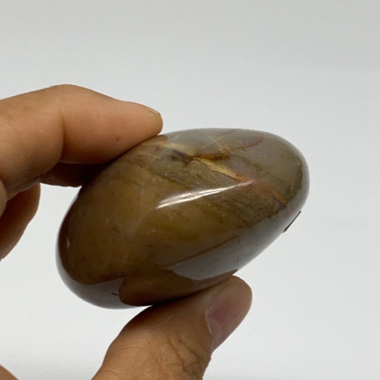 157.3g, 2.7"x2.1"x1.3" Natural Ocean Jasper Palm-Stone Orbicular Jasper, B38223