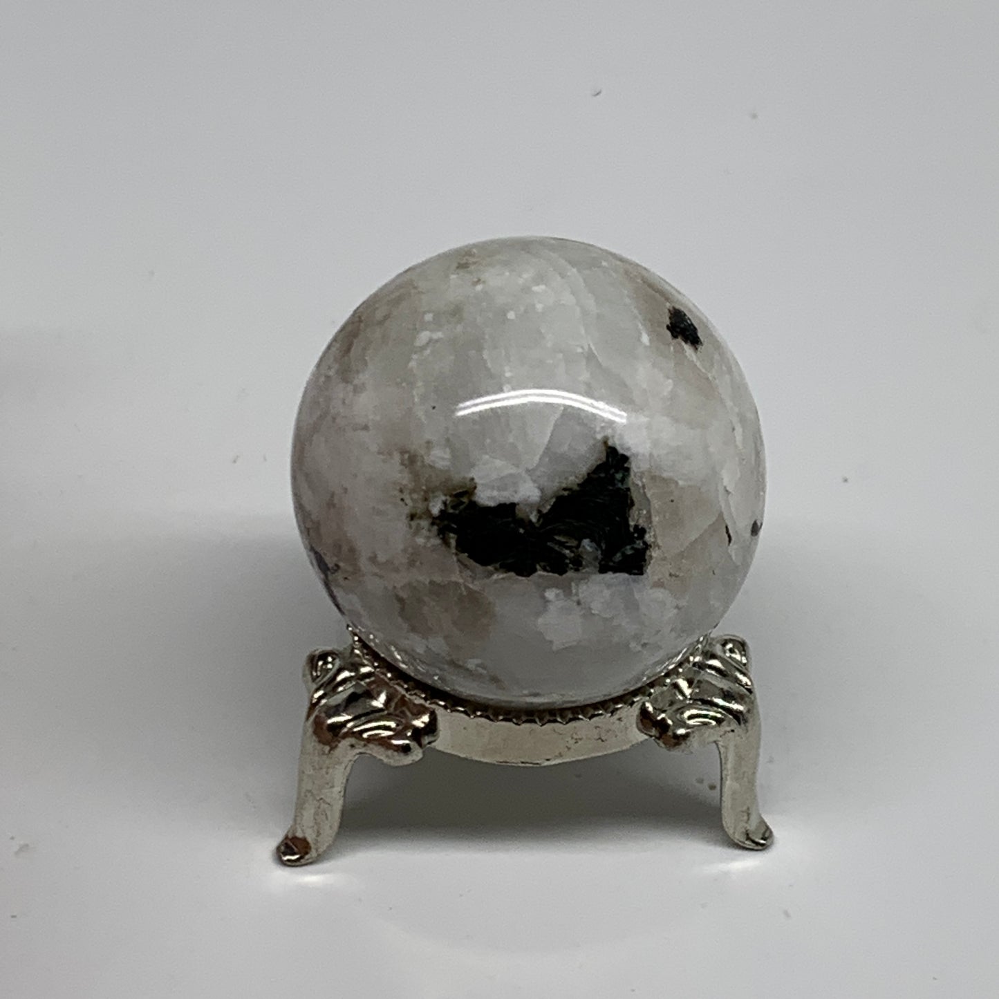 76.6g, 1.5"(39mm), Natural Rainbow Moonstone Sphere Ball Gemstone, B35152