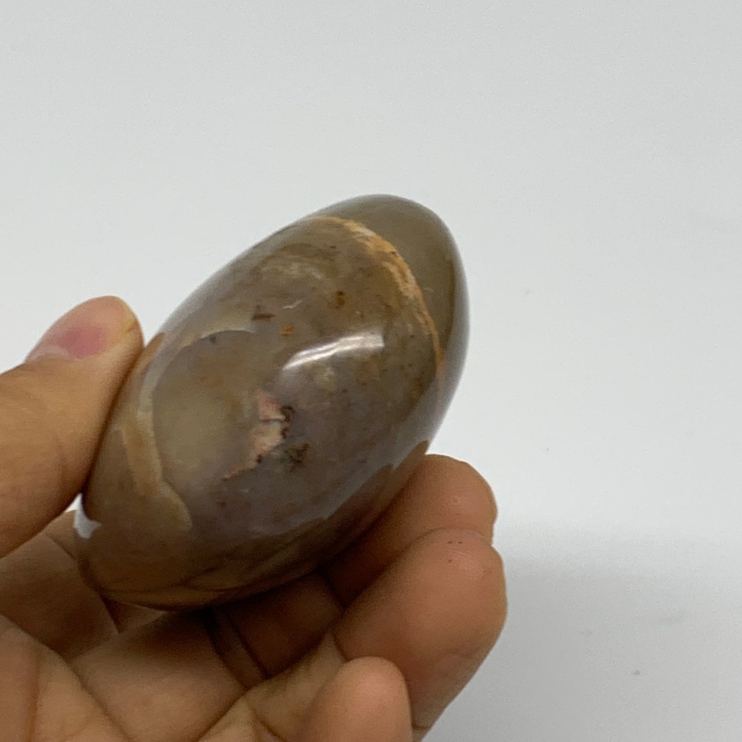 157.3g, 2.7"x2.1"x1.3" Natural Ocean Jasper Palm-Stone Orbicular Jasper, B38223