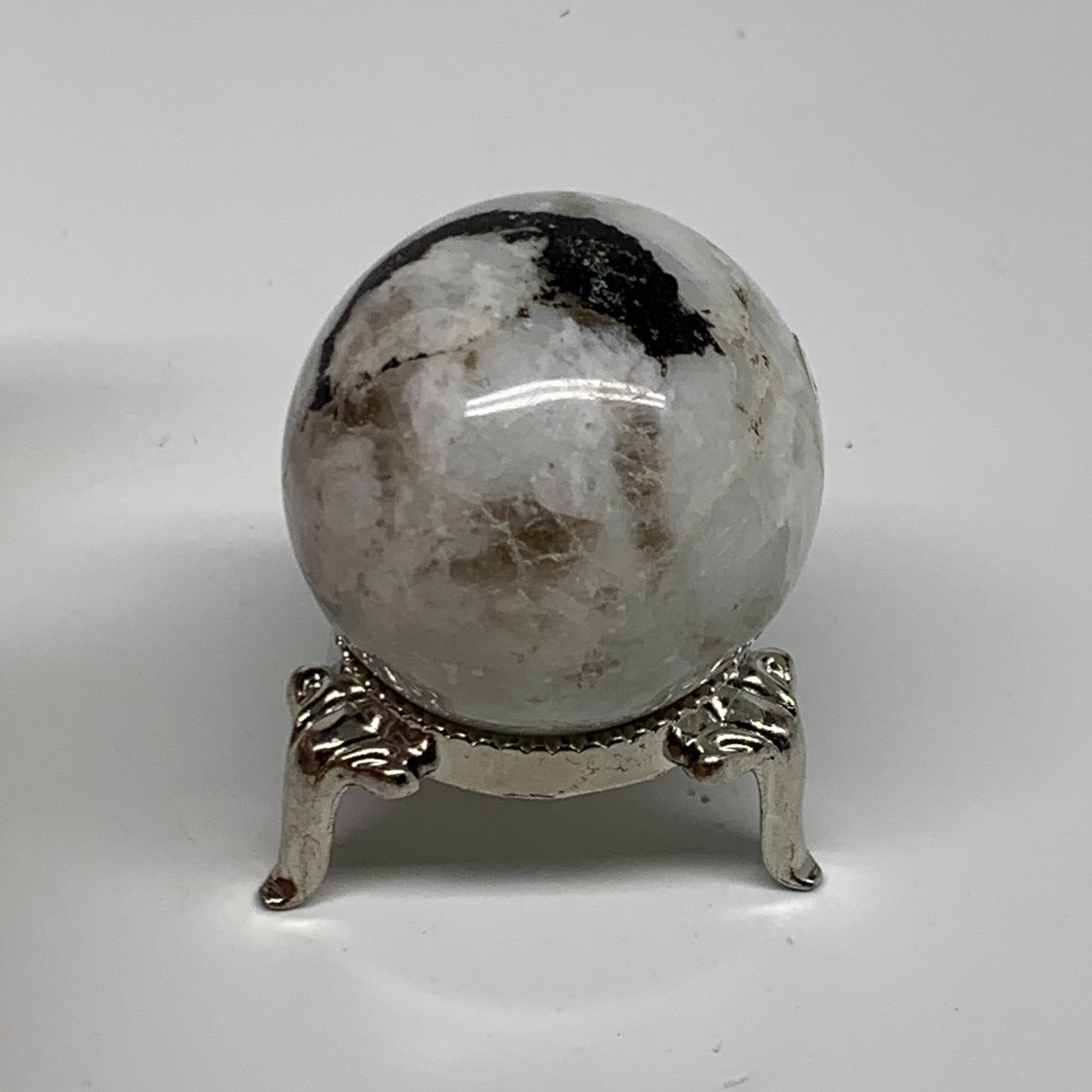 76.6g, 1.5"(39mm), Natural Rainbow Moonstone Sphere Ball Gemstone, B35152