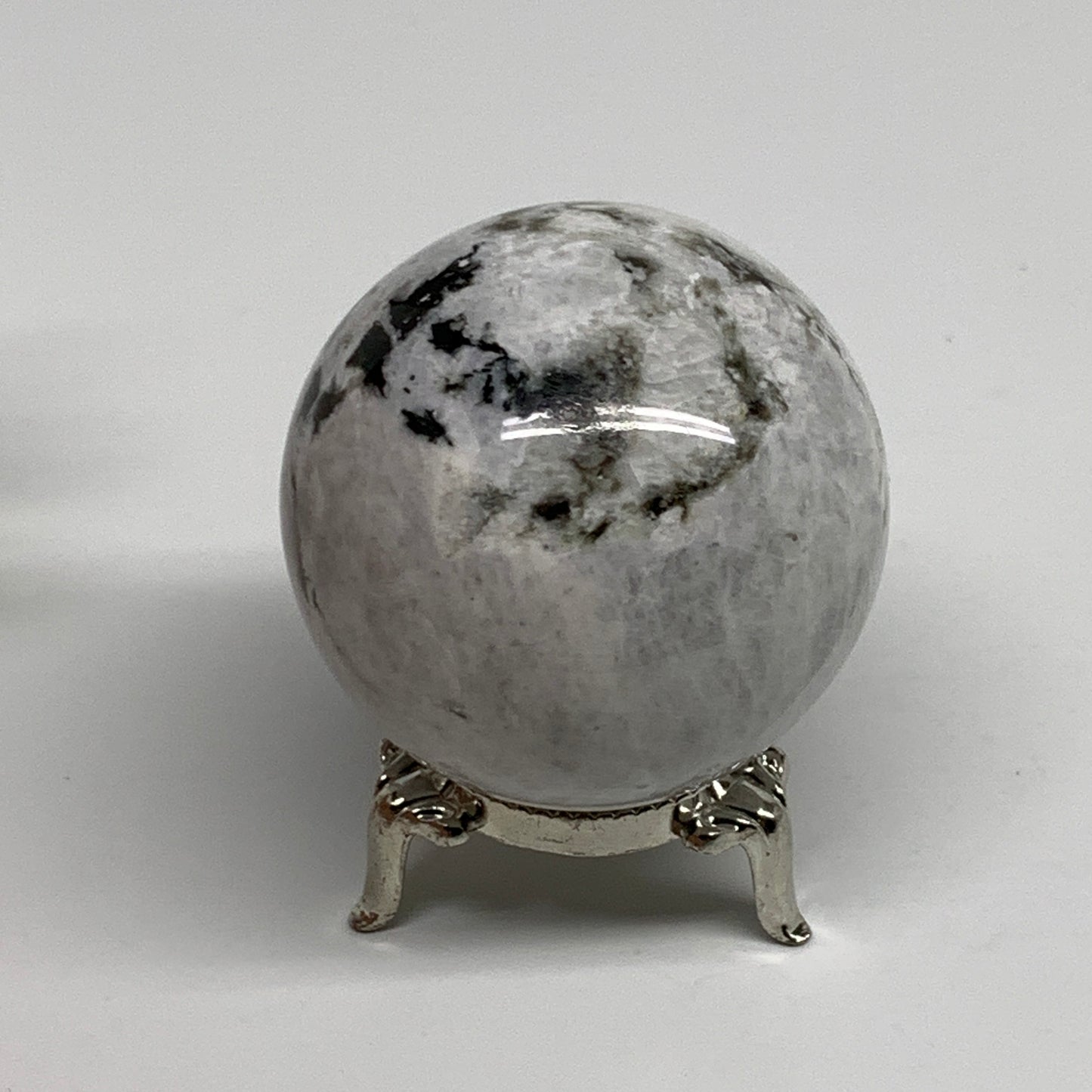 201.3g, 2.1"(52mm), Natural Rainbow Moonstone Sphere Ball Gemstone, B34365