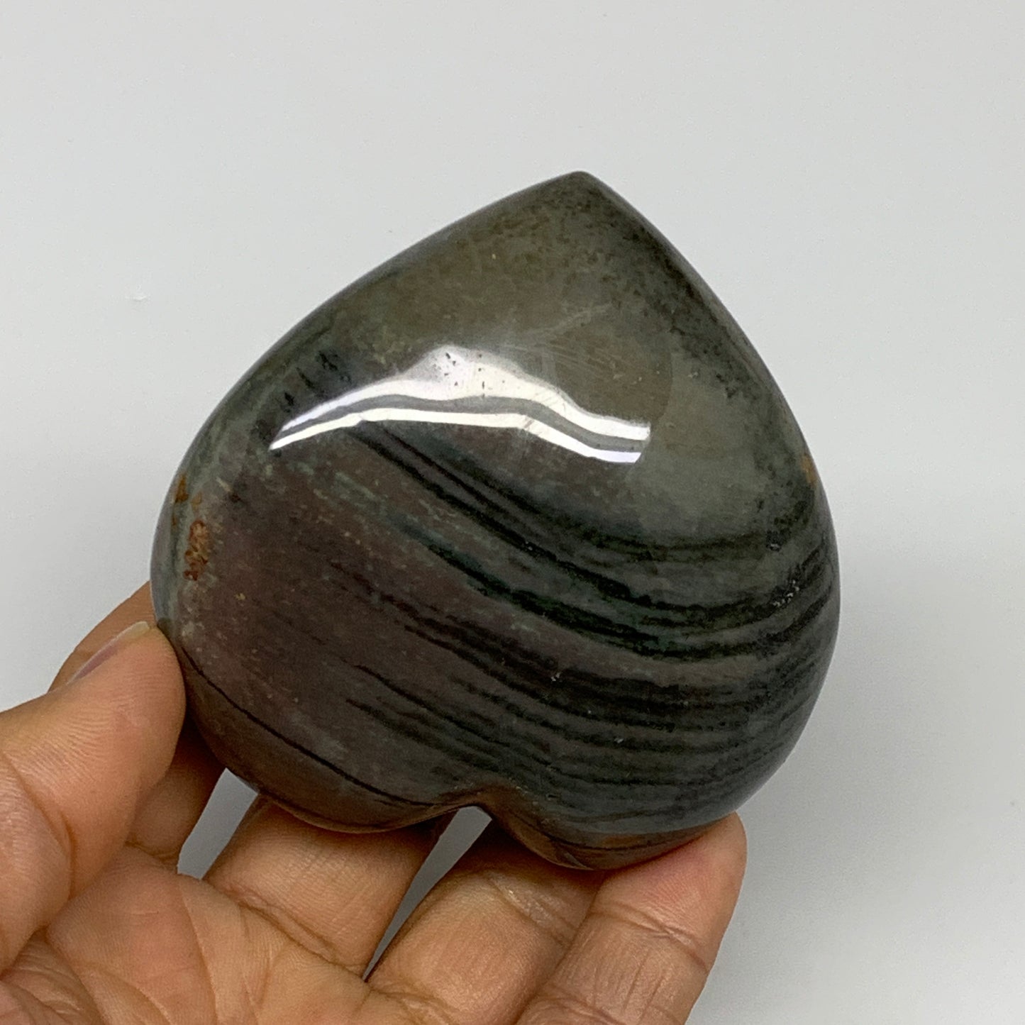 0.51 lbs, 2.9"x3"x1.2" Ocean Jasper Heart Polished Healing Crystal, B30899