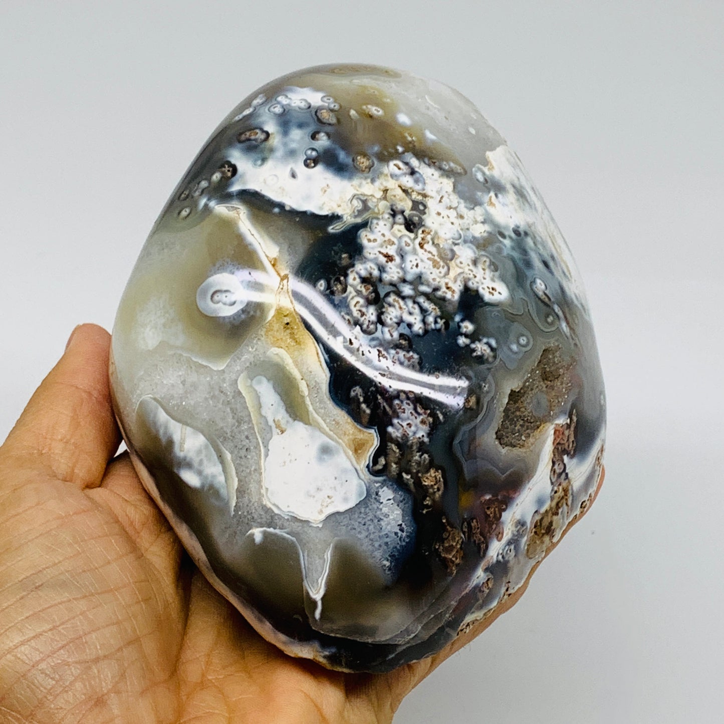 2.68 lbs, 5.6"x4"x2.9" Orca Agate Freeform Reiki Energy Crystal Reiki, B37373