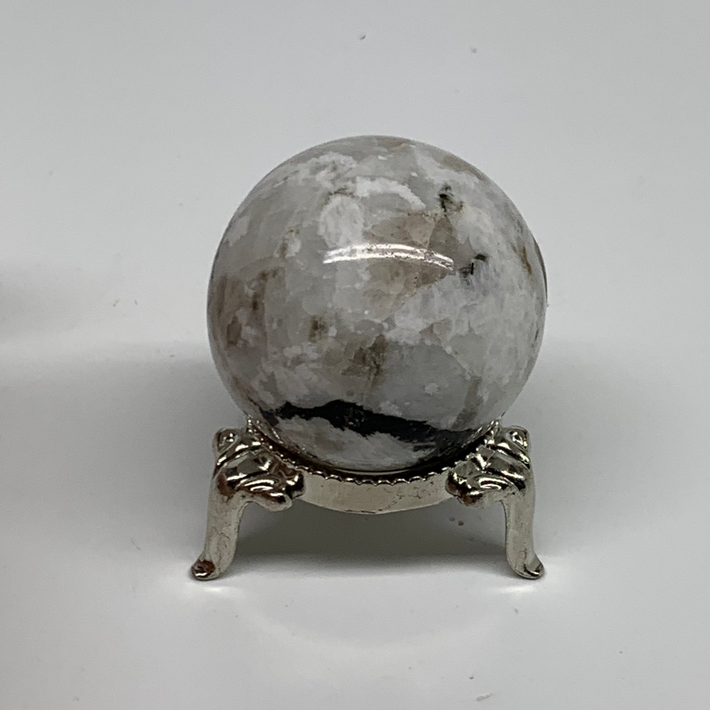 76.6g, 1.5"(39mm), Natural Rainbow Moonstone Sphere Ball Gemstone, B35152