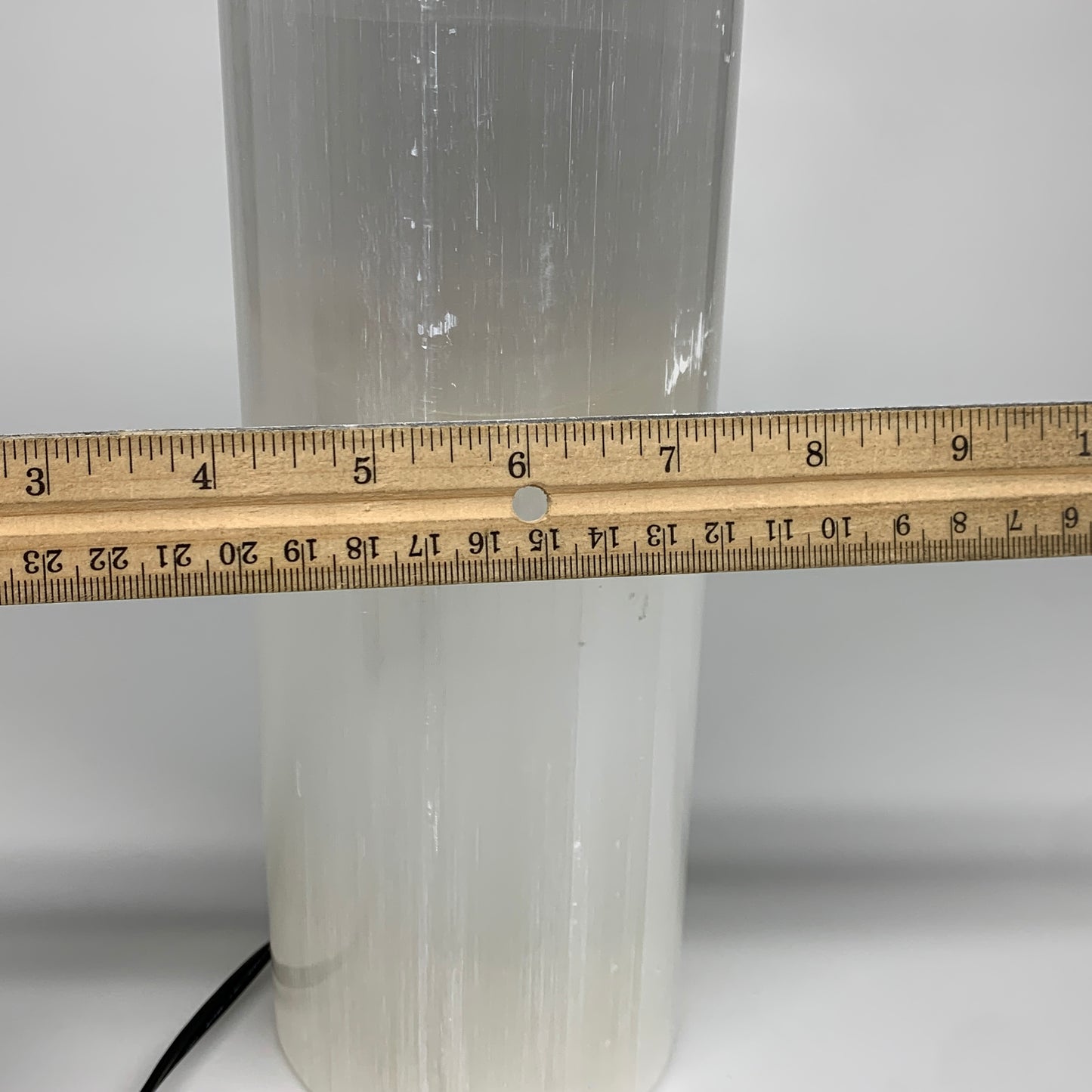 9.5 lbs, 11.6"x3.6" Cylinder Selenite (Satin Spar) Lamp Tower W/Chord, B35818