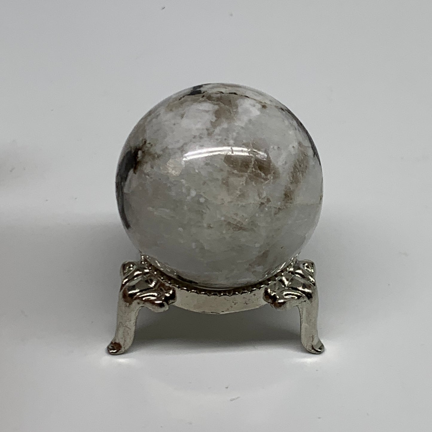 76.6g, 1.5"(39mm), Natural Rainbow Moonstone Sphere Ball Gemstone, B35152