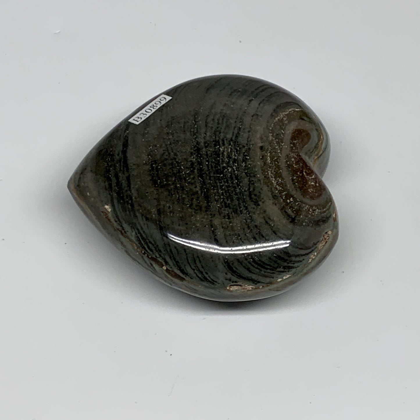 0.51 lbs, 2.9"x3"x1.2" Ocean Jasper Heart Polished Healing Crystal, B30899