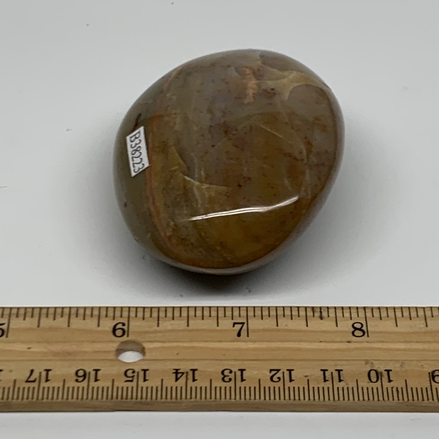 157.3g, 2.7"x2.1"x1.3" Natural Ocean Jasper Palm-Stone Orbicular Jasper, B38223