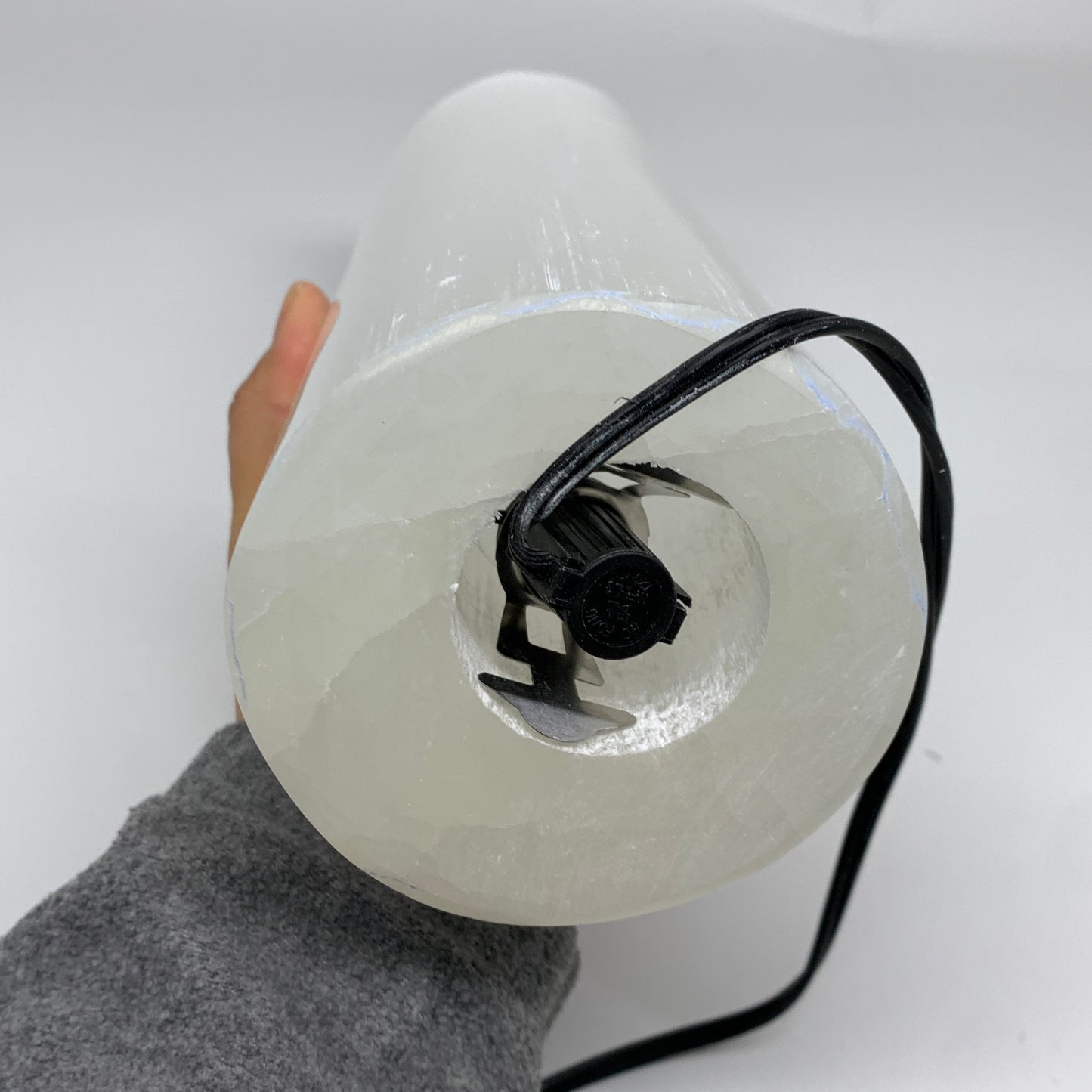 9.5 lbs, 11.6"x3.6" Cylinder Selenite (Satin Spar) Lamp Tower W/Chord, B35818