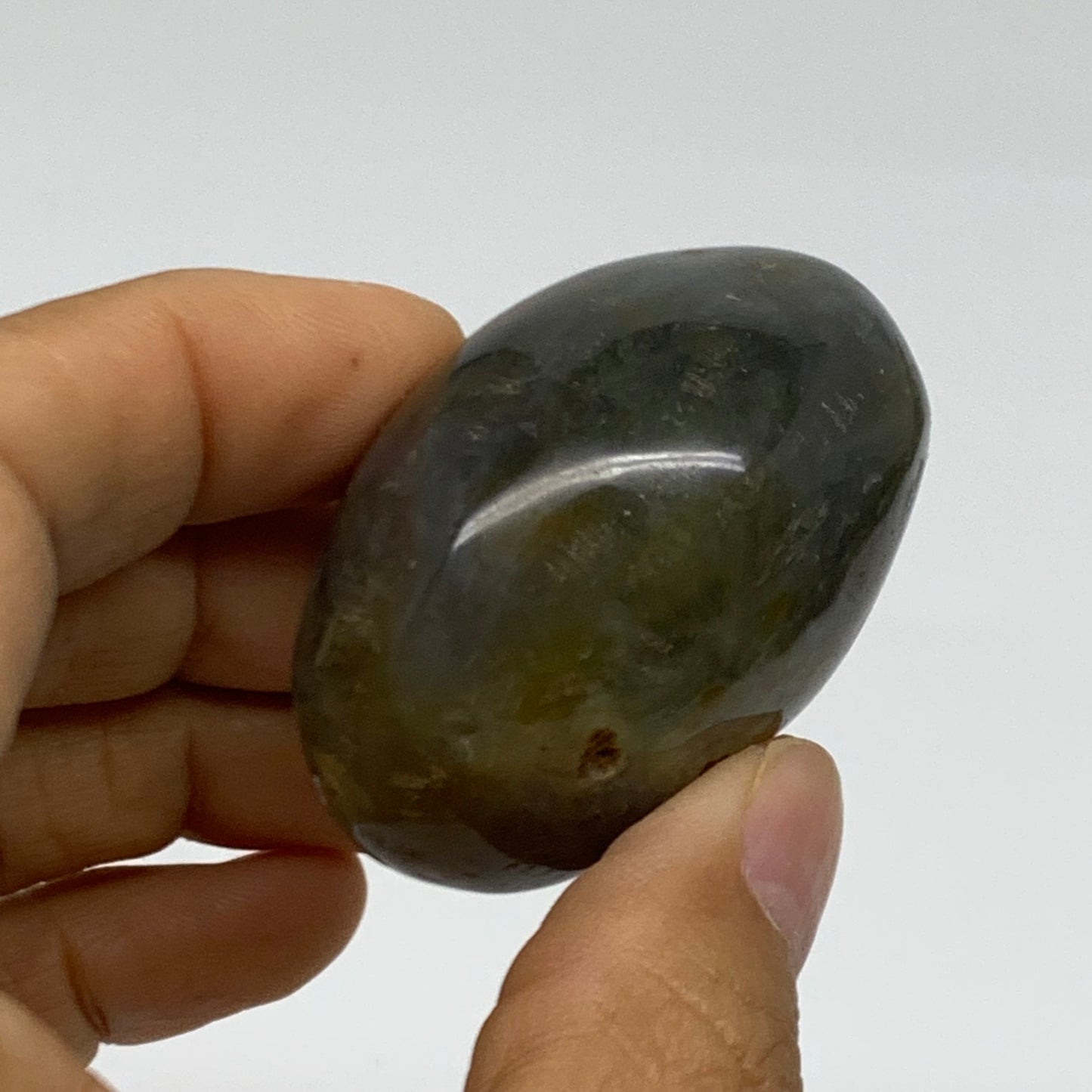 79.2g, 2"x1.5"x1.3" Natural Ocean Jasper Palm-Stone Orbicular Jasper, B38224