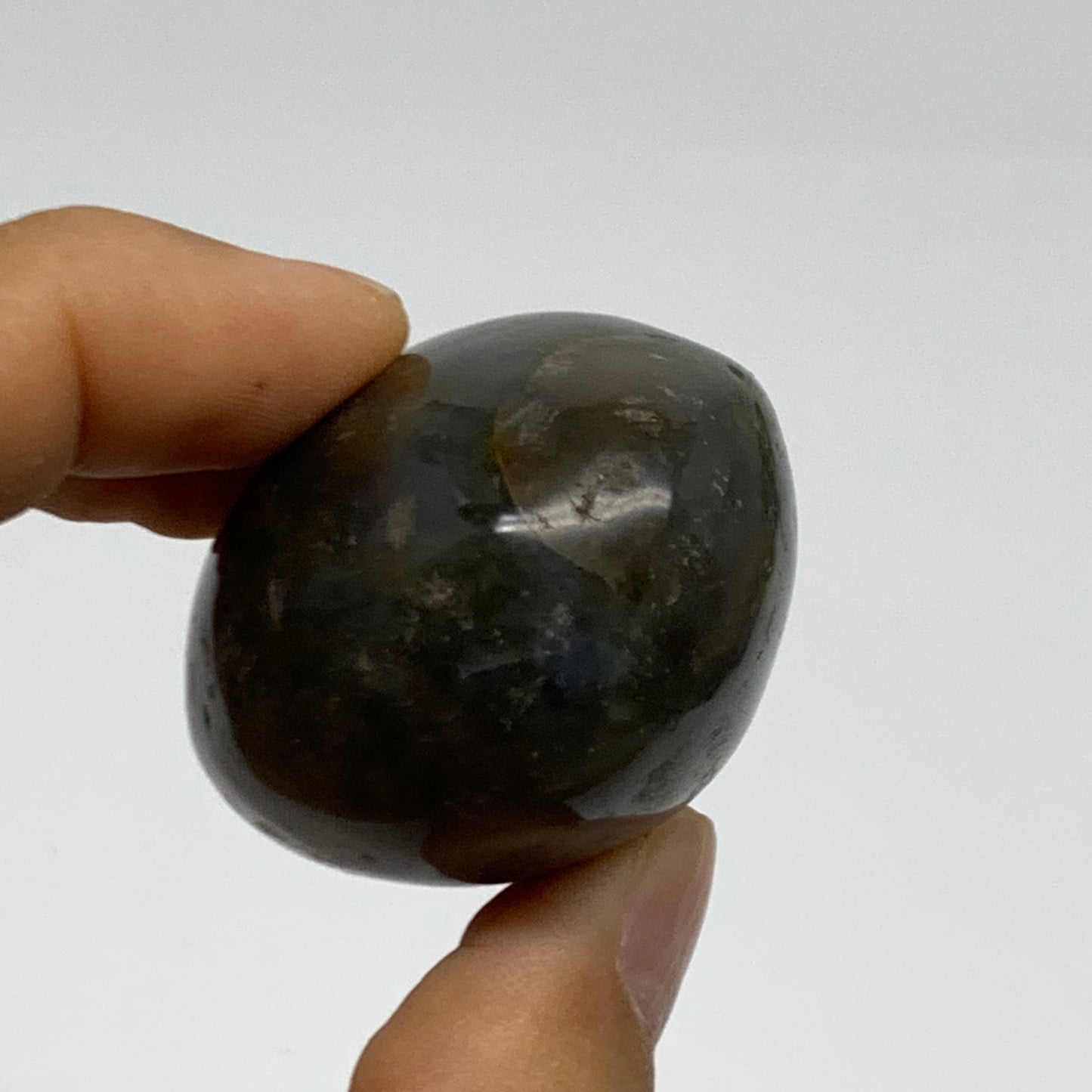 79.2g, 2"x1.5"x1.3" Natural Ocean Jasper Palm-Stone Orbicular Jasper, B38224