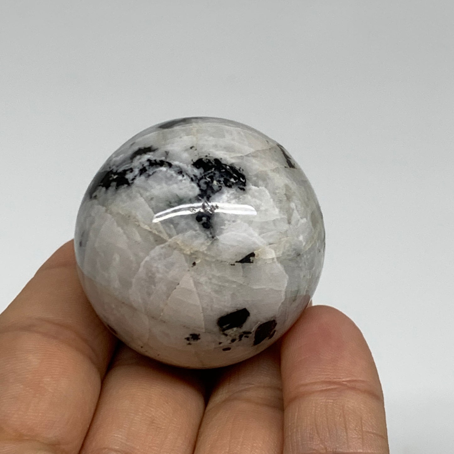 81.7g, 1.5"(39mm), Natural Rainbow Moonstone Sphere Ball Gemstone, B35153