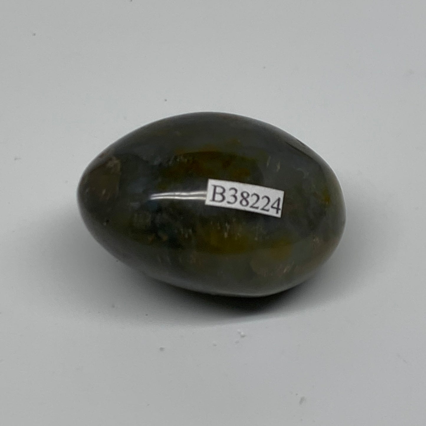 79.2g, 2"x1.5"x1.3" Natural Ocean Jasper Palm-Stone Orbicular Jasper, B38224