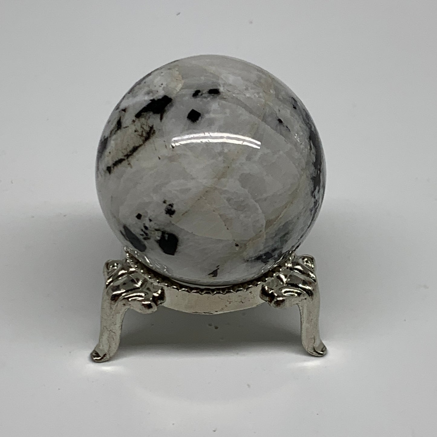 81.7g, 1.5"(39mm), Natural Rainbow Moonstone Sphere Ball Gemstone, B35153