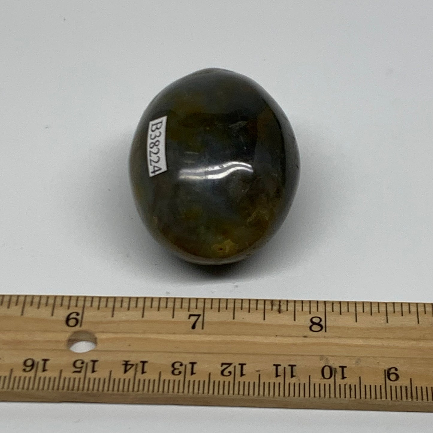 79.2g, 2"x1.5"x1.3" Natural Ocean Jasper Palm-Stone Orbicular Jasper, B38224