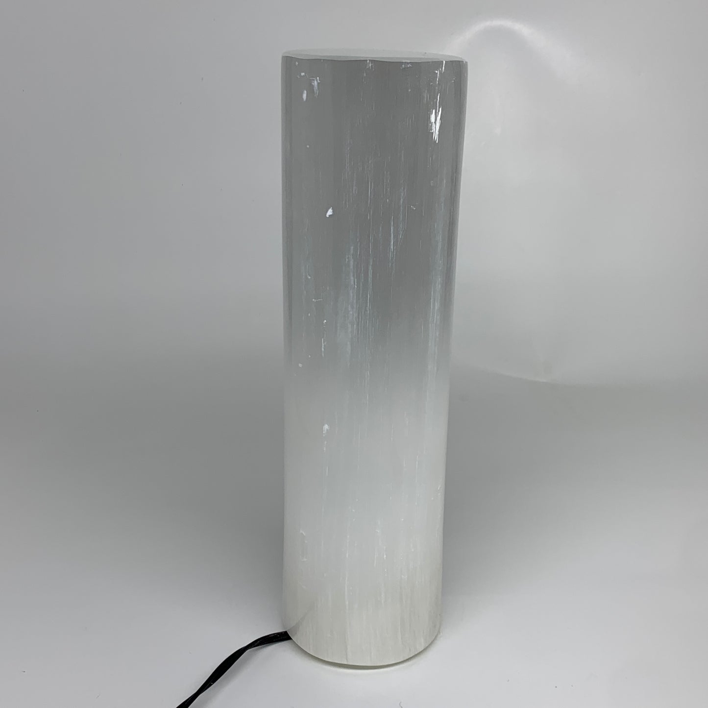 7.6 lbs, 11.6"x3.4" Cylinder Selenite (Satin Spar) Lamp Tower W/Chord, B35819
