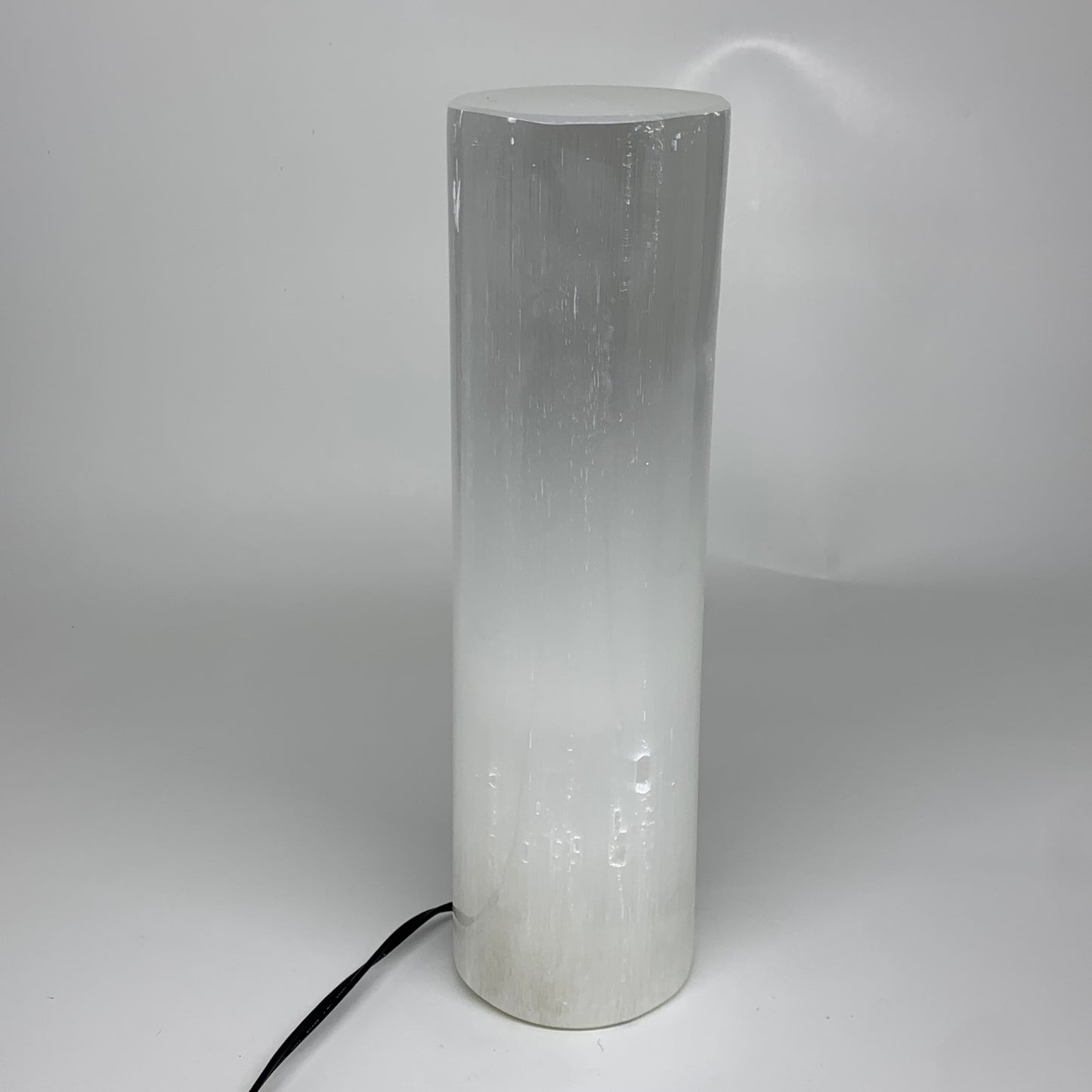 7.6 lbs, 11.6"x3.4" Cylinder Selenite (Satin Spar) Lamp Tower W/Chord, B35819
