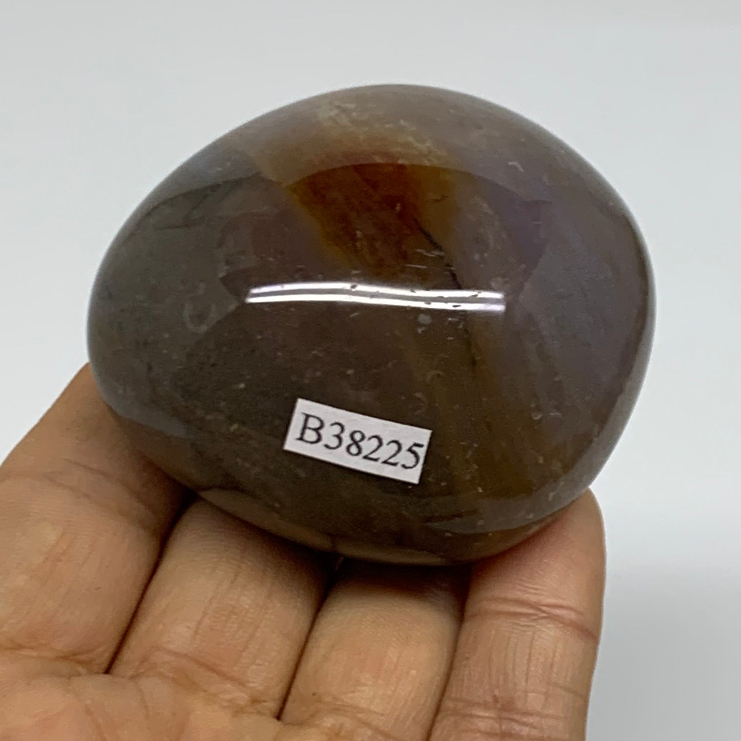 161.2g, 2.4"x2.1"x1.4" Natural Ocean Jasper Palm-Stone Orbicular Jasper, B38225