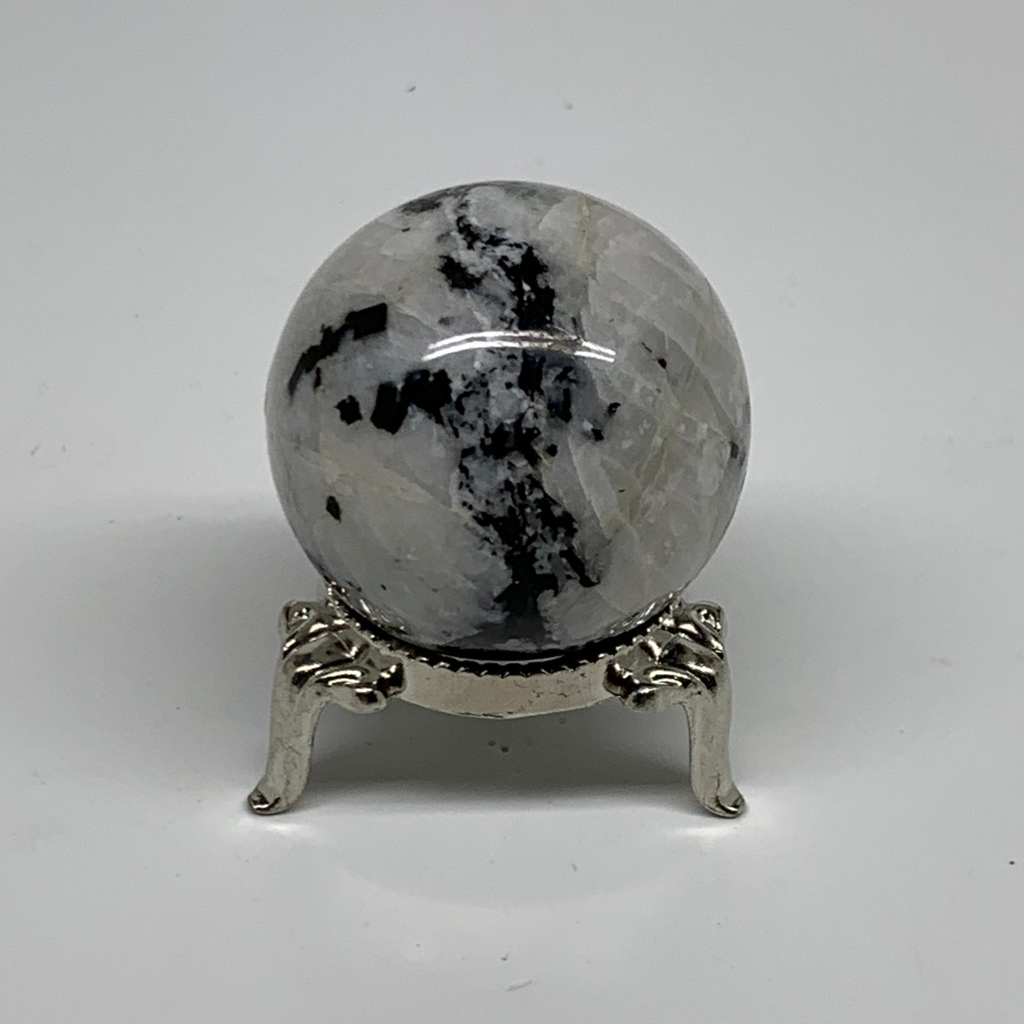 81.7g, 1.5"(39mm), Natural Rainbow Moonstone Sphere Ball Gemstone, B35153