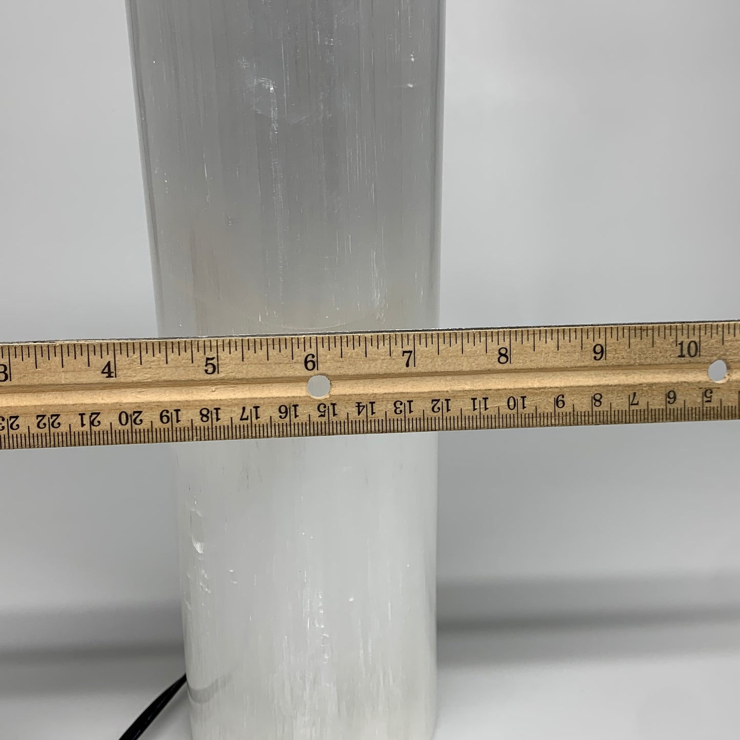 7.6 lbs, 11.6"x3.4" Cylinder Selenite (Satin Spar) Lamp Tower W/Chord, B35819