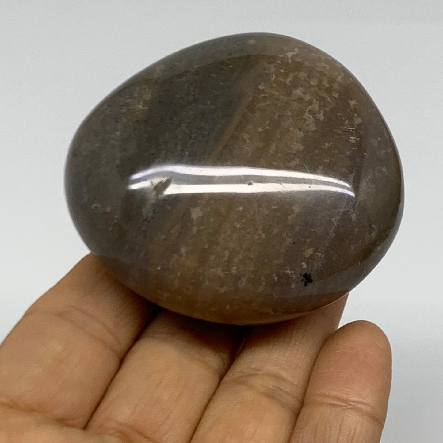 161.2g, 2.4"x2.1"x1.4" Natural Ocean Jasper Palm-Stone Orbicular Jasper, B38225