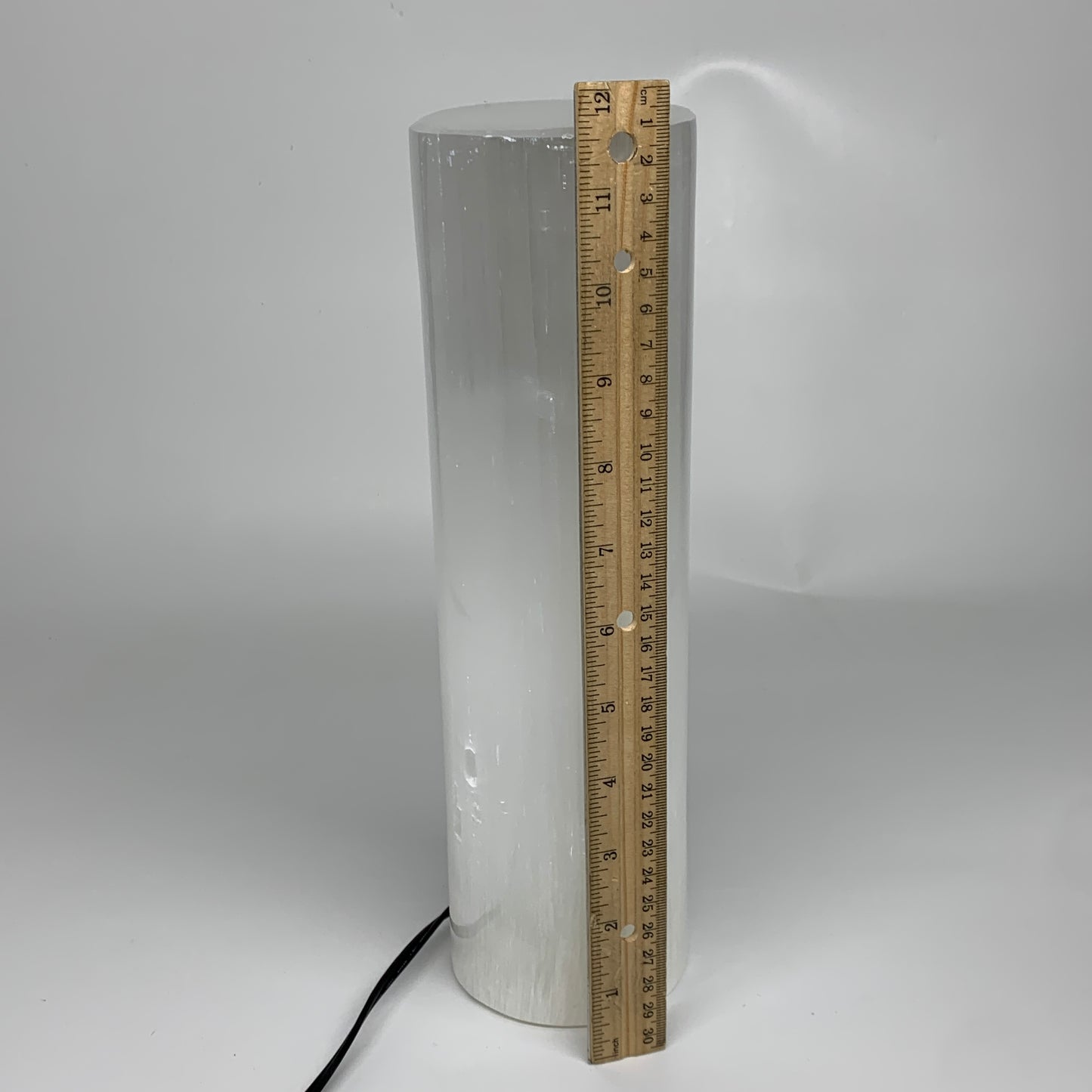 7.6 lbs, 11.6"x3.4" Cylinder Selenite (Satin Spar) Lamp Tower W/Chord, B35819