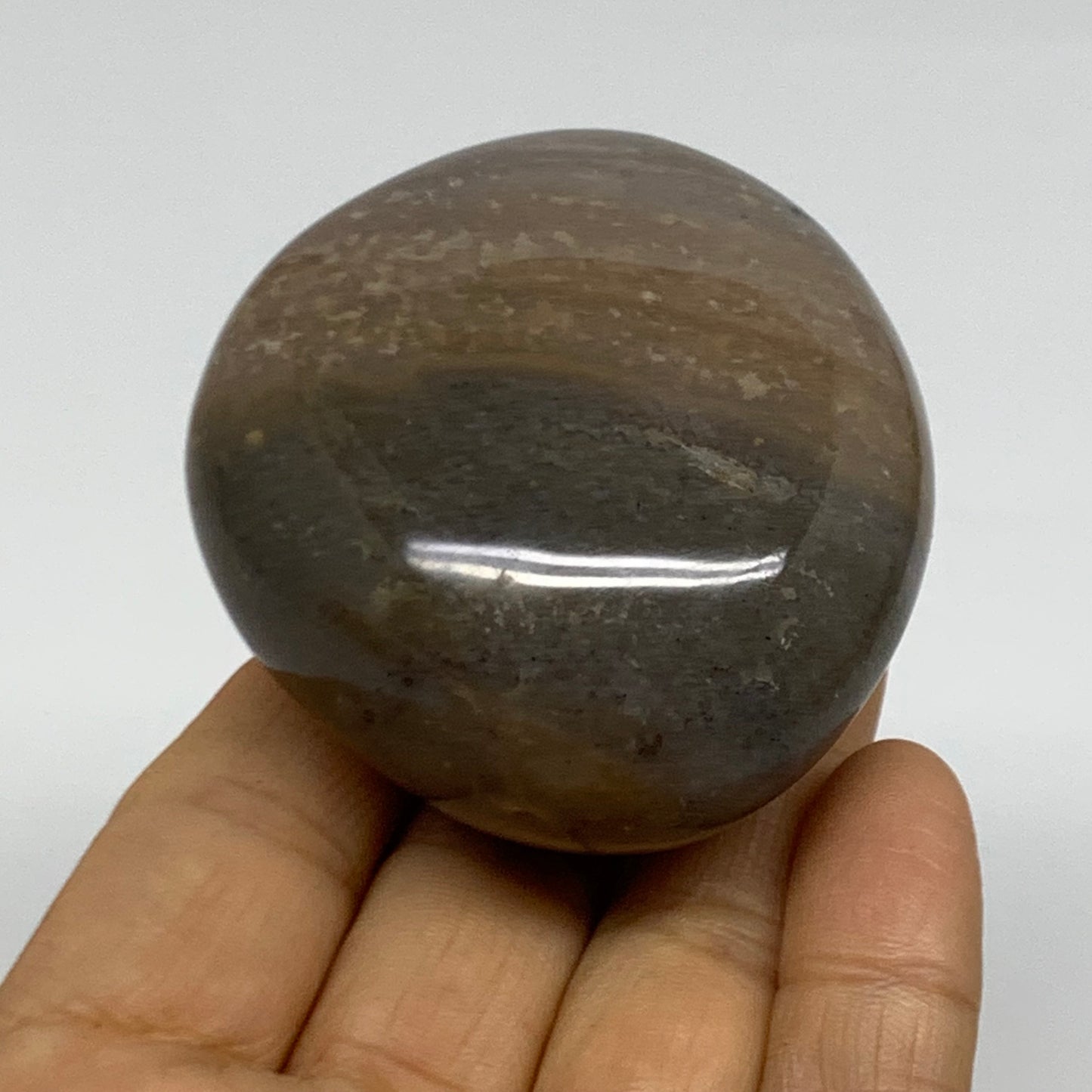 161.2g, 2.4"x2.1"x1.4" Natural Ocean Jasper Palm-Stone Orbicular Jasper, B38225