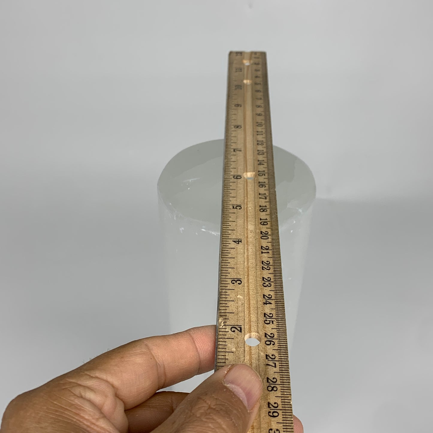 7.6 lbs, 11.6"x3.4" Cylinder Selenite (Satin Spar) Lamp Tower W/Chord, B35819