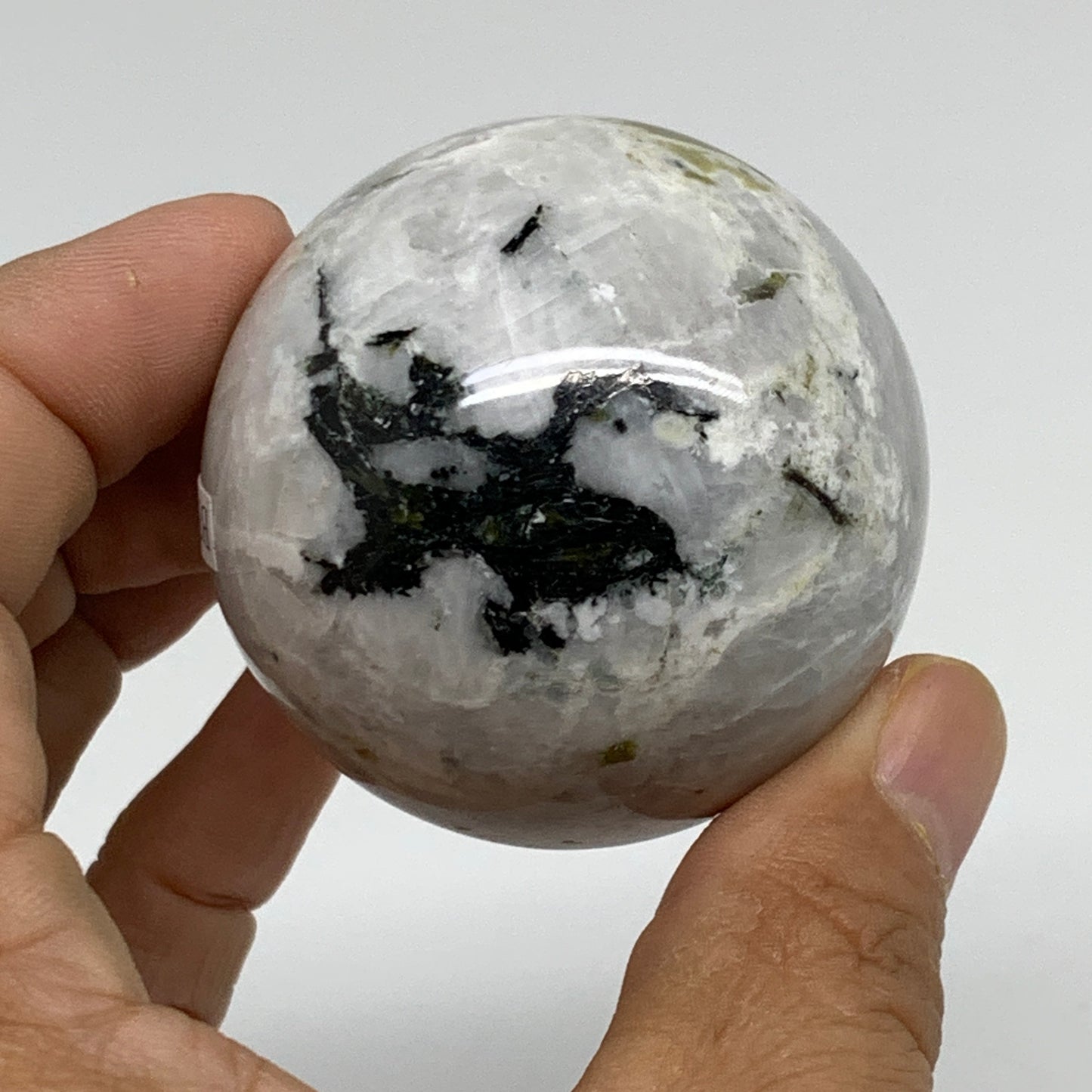 171.9g, 2"(50mm), Natural Rainbow Moonstone Sphere Ball Gemstone, B34367