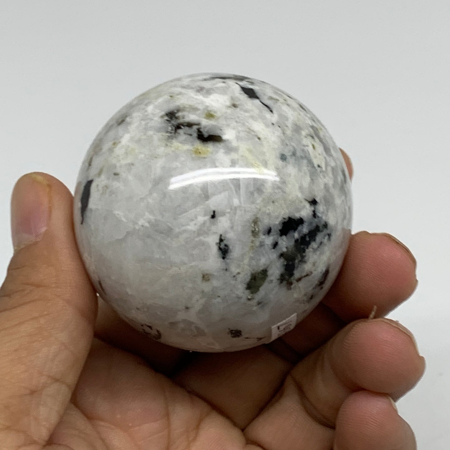 171.9g, 2"(50mm), Natural Rainbow Moonstone Sphere Ball Gemstone, B34367