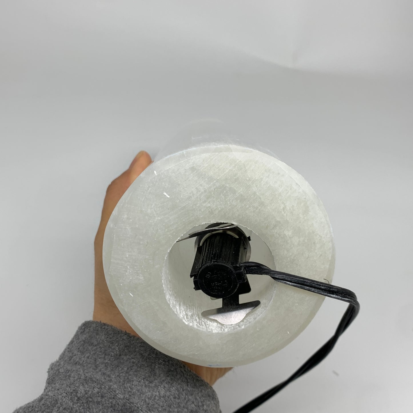 7.6 lbs, 11.6"x3.4" Cylinder Selenite (Satin Spar) Lamp Tower W/Chord, B35819